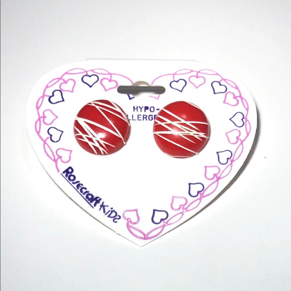 Red Vintage Paint Splatter Earrings
